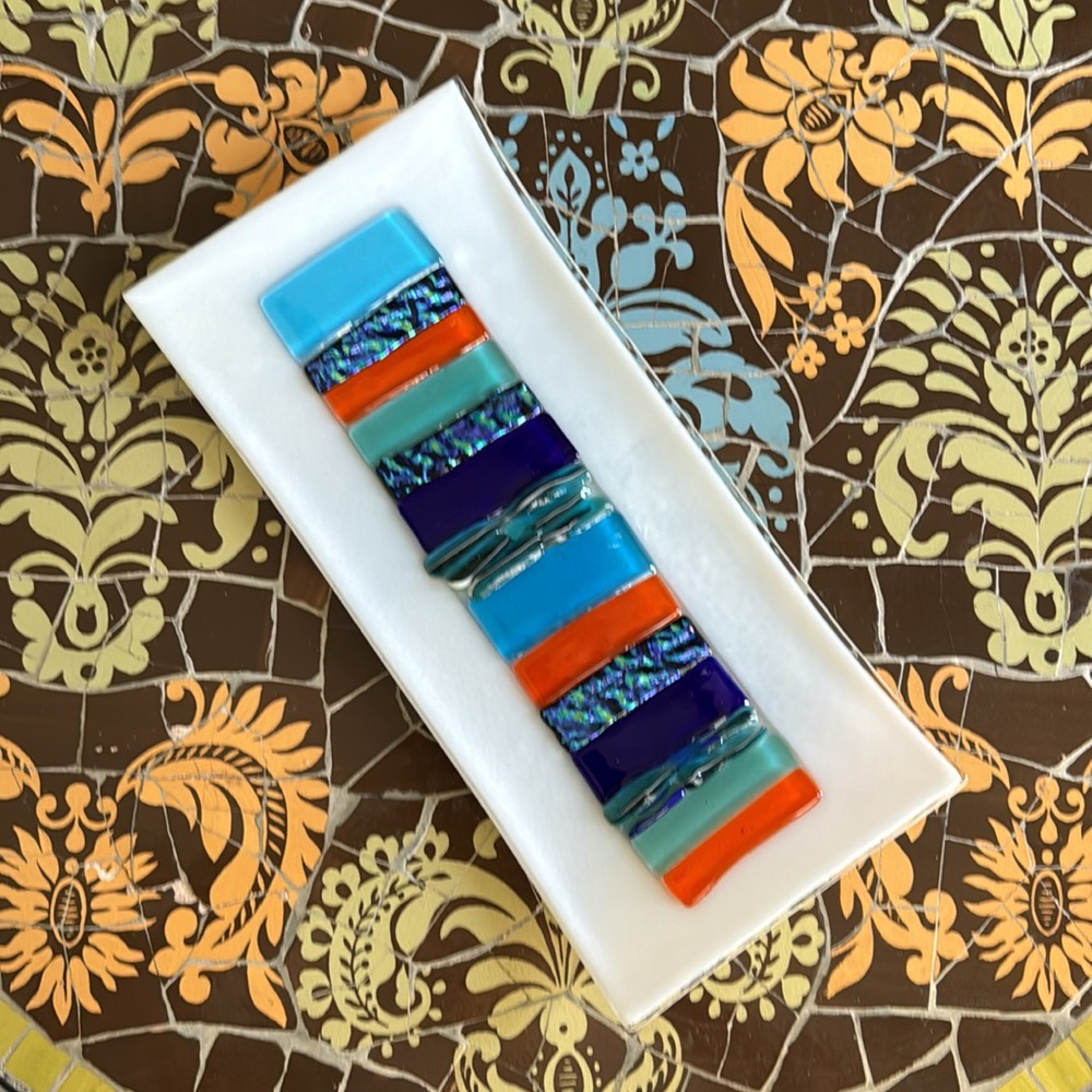 HANDMADE ART GLASS SERVING PLATTER